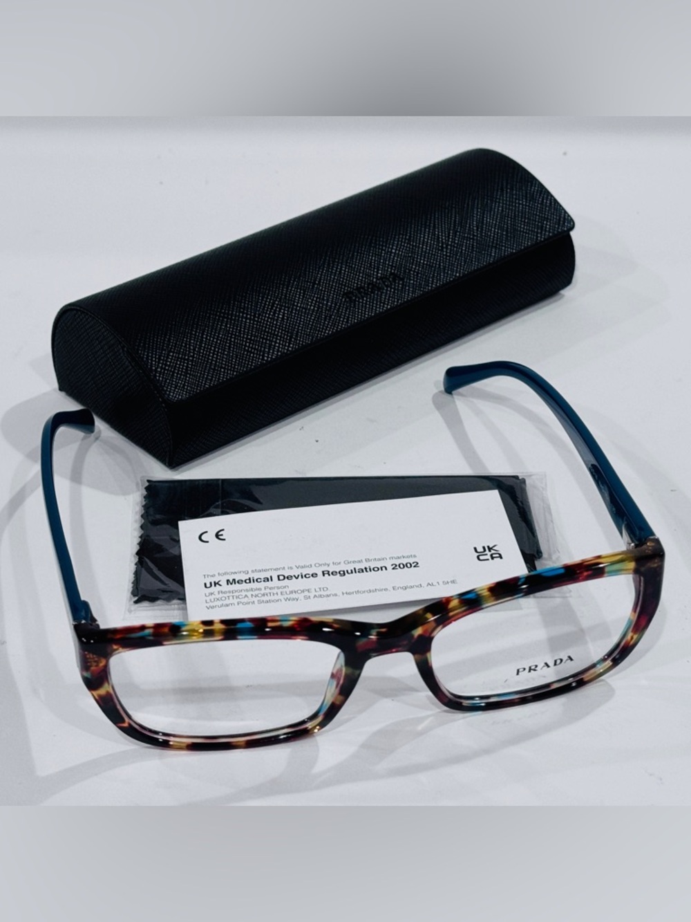 New Prada VPR 18O Havana Blue Tortoise Optical Frames